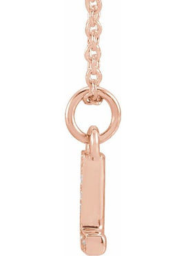 14K Yellow Gold .05 CTW Natural Diamond Petite Initial A 16-18