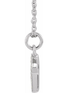 14K Yellow Gold .05 CTW Natural Diamond Petite Initial A 16-18