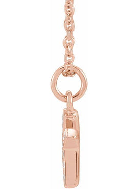 14K Yellow Gold .05 CTW Natural Diamond Petite Initial A 16-18