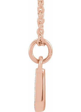 14K Yellow Gold .05 CTW Natural Diamond Petite Initial A 16-18
