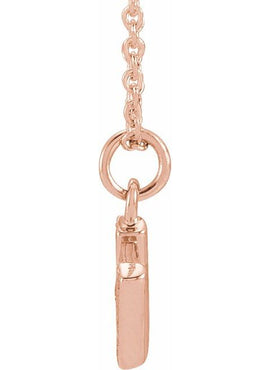 14K Yellow Gold .05 CTW Natural Diamond Petite Initial A 16-18