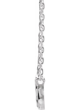 14K White Gold Yin Yang 16-18
