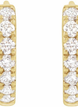 14K Yellow Gold 1/5 CTW Lab-Grown Diamond 10 mm Hoop Earrings