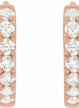 14K Yellow Gold 1/5 CTW Lab-Grown Diamond 10 mm Hoop Earrings