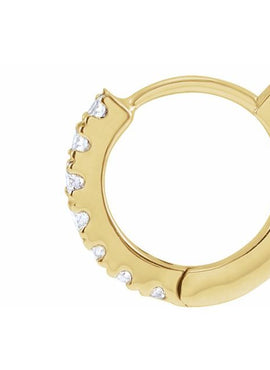 14K Yellow Gold 1/5 CTW Lab-Grown Diamond 10 mm Hoop Earrings
