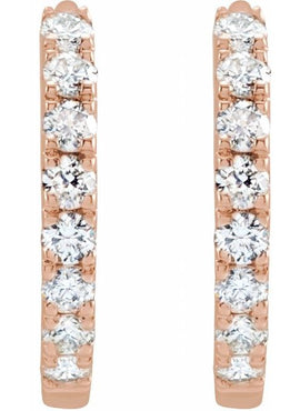 14K Yellow Gold 1/5 CTW Lab-Grown Diamond 10 mm Hoop Earrings