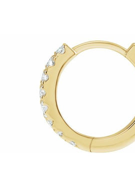 14K Yellow Gold 1/5 CTW Lab-Grown Diamond 10 mm Hoop Earrings