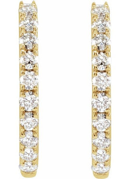 14K Yellow Gold 1/5 CTW Lab-Grown Diamond 10 mm Hoop Earrings