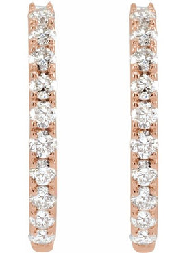 14K Yellow Gold 1/5 CTW Lab-Grown Diamond 10 mm Hoop Earrings