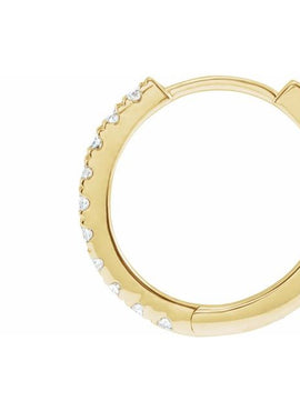 14K Yellow Gold 1/5 CTW Lab-Grown Diamond 10 mm Hoop Earrings