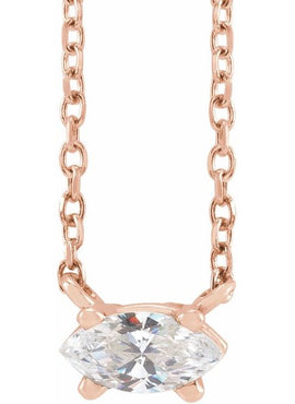 14K White Gold 1/4 CT Natural Diamond Solitaire 16-18