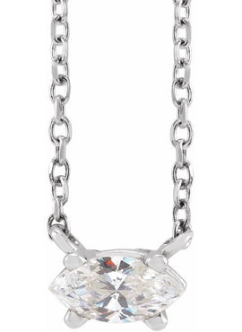 14K White Gold 1/4 CT Natural Diamond Solitaire 16-18