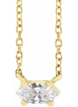 14K White Gold 1/4 CT Natural Diamond Solitaire 16-18