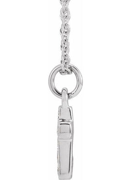 14K Yellow Gold .04 CTW Natural Diamond Youth Cross 15