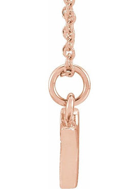 14K Yellow Gold .05 CTW Natural Diamond Petite Initial A 16-18