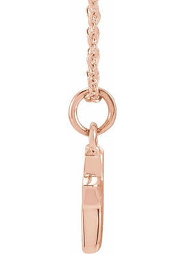 14K Yellow Gold .05 CTW Natural Diamond Petite Initial A 16-18