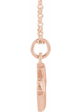 14K Yellow Gold .05 CTW Natural Diamond Petite Initial A 16-18