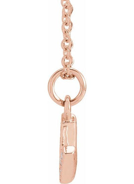 14K Yellow Gold .05 CTW Natural Diamond Petite Initial A 16-18