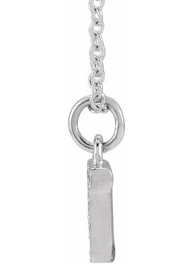 14K Yellow Gold .05 CTW Natural Diamond Petite Initial A 16-18