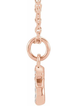14K Yellow Gold .05 CTW Natural Diamond Petite Initial A 16-18
