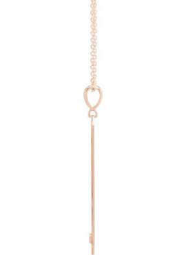 14K Rose Gold .03 CTW Natural Diamond Engravable Bar 18