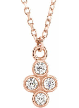 14K Rose Gold 1/8 CTW Natural Diamond Cluster 16-18