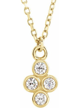 14K Rose Gold 1/8 CTW Natural Diamond Cluster 16-18