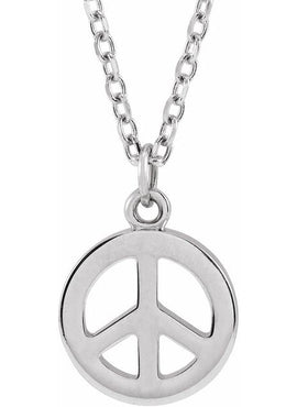 14K Yellow Gold Peace Symbol 16-18