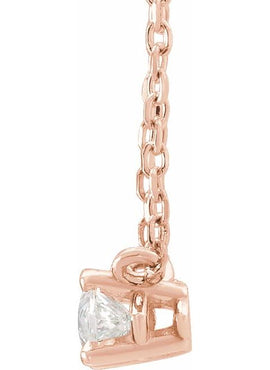 14K White Gold 1/4 CT Natural Diamond Solitaire 16-18