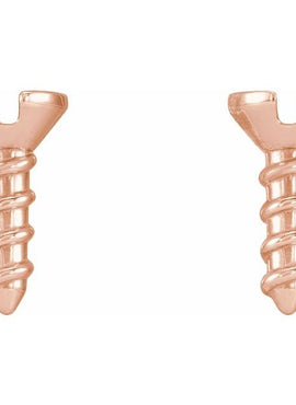 14K Rose Gold Screw Earrings