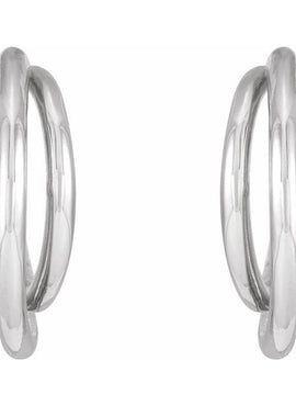 14K Yellow Gold Left 12 mm Hoop Earrings