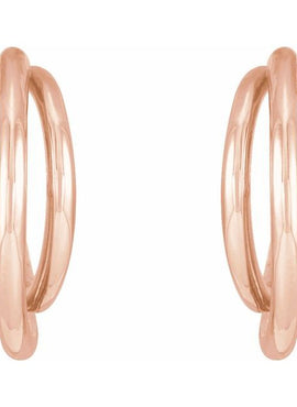 14K Yellow Gold Left 12 mm Hoop Earrings