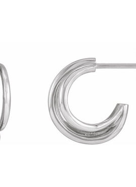14K Yellow Gold Left 12 mm Hoop Earrings