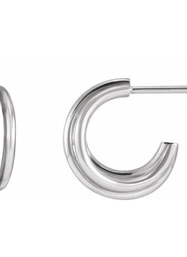 14K Yellow Gold Left 12 mm Hoop Earrings
