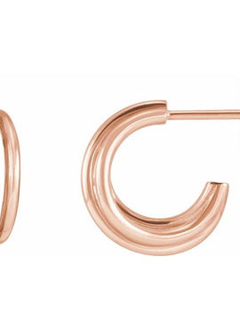 14K Yellow Gold Left 12 mm Hoop Earrings