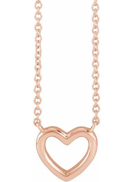 14K White Gold Heart 18