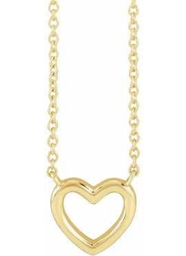 14K White Gold Heart 18