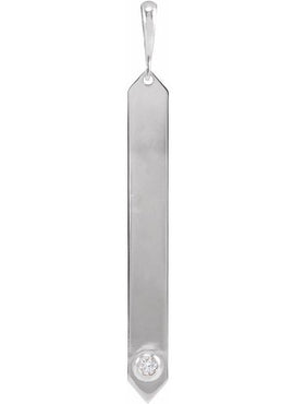 14K Rose Gold .03 CTW Natural Diamond Engravable Bar 18