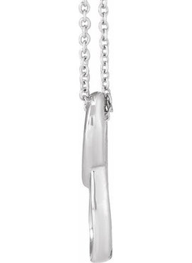 Sterling Silver 17.92x9.17 mm Freeform Pendant