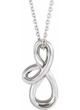Sterling Silver 17.92x9.17 mm Freeform Pendant