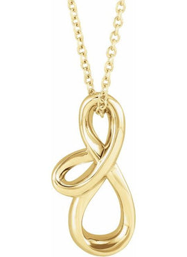 Sterling Silver 17.92x9.17 mm Freeform Pendant