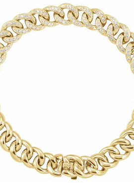 14K Yellow Gold 3/4 CTW Natural Diamond Curb 7