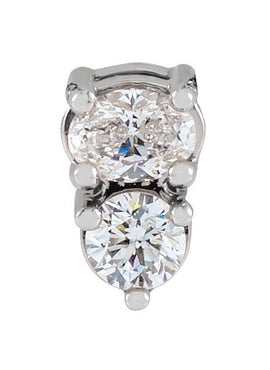 14K Rose Gold 1/4 CTW Natural Diamond Two-Stone Slide Pendant