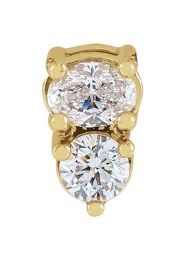 14K Rose Gold 1/4 CTW Natural Diamond Two-Stone Slide Pendant