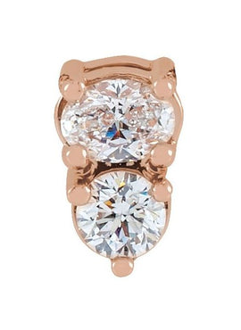14K Rose Gold 1/4 CTW Natural Diamond Two-Stone Slide Pendant