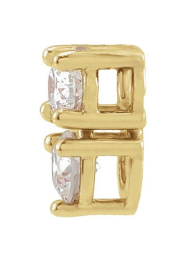 14K Rose Gold 1/4 CTW Natural Diamond Two-Stone Slide Pendant