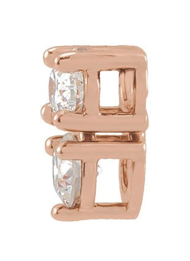 14K Rose Gold 1/4 CTW Natural Diamond Two-Stone Slide Pendant