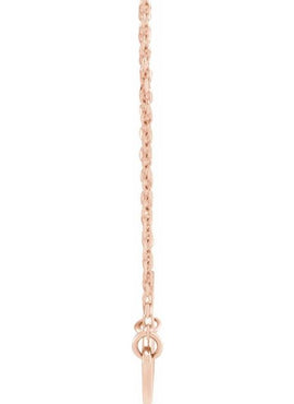 14K Yellow Gold Sideways Heart with Pierced Cross 18