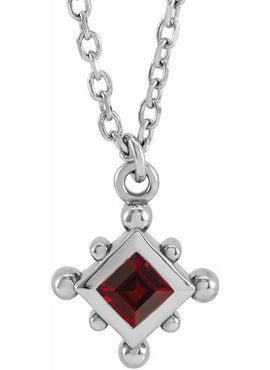 14K Rose Gold Natural Emerald Bezel-Set Beaded 16-18