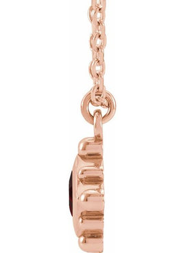 14K Rose Gold Natural Emerald Bezel-Set Beaded 16-18